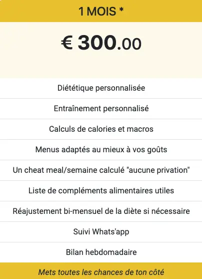 Diet 1 mois VIP