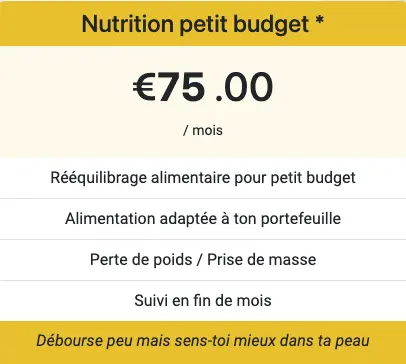 Nutrition petit Budget